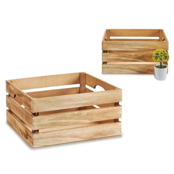 Giftdecor Caja Natural Quemado 36 cm x 26 cm x 18 cm Madera Marron con Cuerda Hilo Palomar (Set de 12)