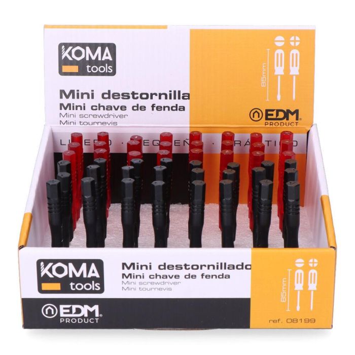 Koma Tools Mini Destornilladores 85 mm Expositor 48 Unidades Planos y Estrella 3 Koma Tools Mini Destornilladores 85 mm Expositor 48 Unidades Planos y Estrella 3