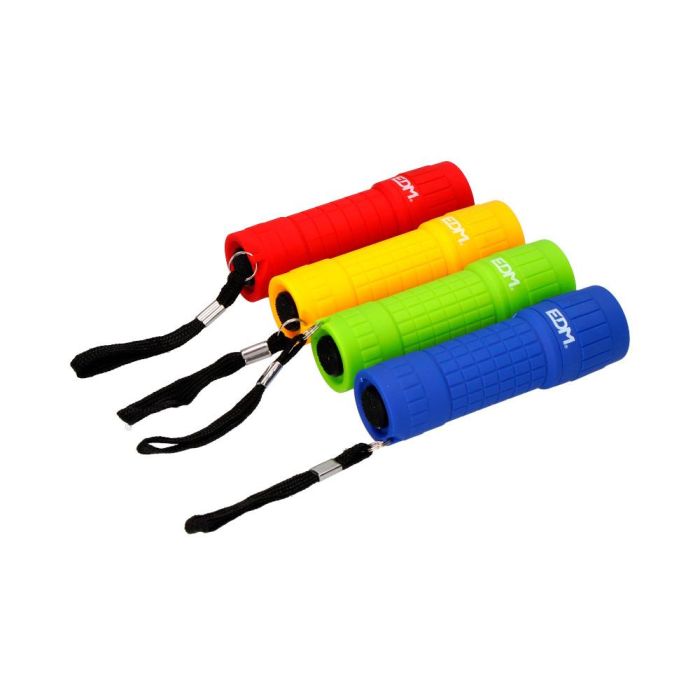 Edm Mini Linterna de Mano LED COB 60lm, 3xAAA Pilas Incluidas, Colores Surtidos, Goma Antideslizante 1 Edm Mini Linterna de Mano LED COB 60lm, 3xAAA Pilas Incluidas, Colores Surtidos, Goma Antideslizante 1
