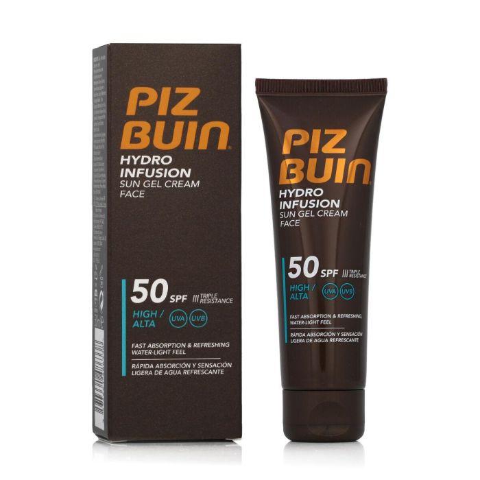 Piz Buin PR-018944 Hydro Infusion Protector Solar Facial Gel Crema SPF 50 Hidratante Resistente Agua No Grasa Todo Tipo Pieles 50 ml Piz Buin PR-018944 Hydro Infusion Protector Solar Facial Gel Crema SPF 50 Hidratante Resistente Agua No Grasa Todo Tipo Pieles 50 ml