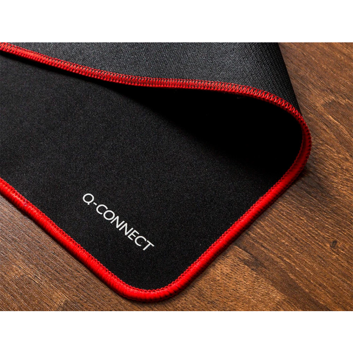 Q-connect Alfombrilla XXL Negra con Borde Rojo para Ratón 900x400 mm 10