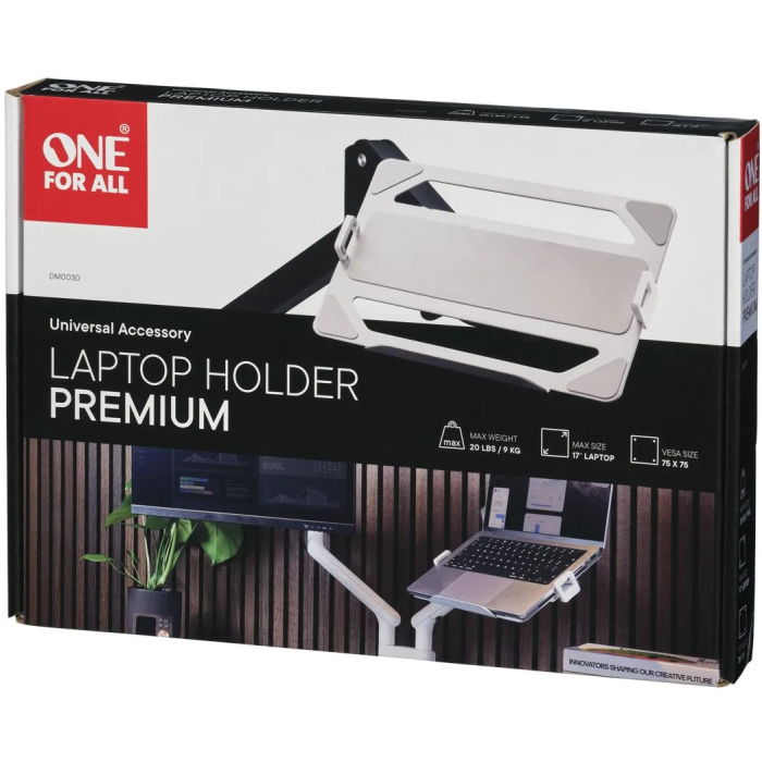 One For All DM0030 Soporte Premium para Laptop Compatible con Brazos de Monitor 3