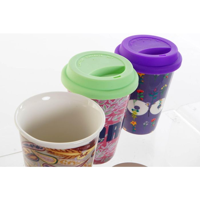 DKD Home Decor Mug Multicolor 400 ml Porcelana y Silicona Apto Lavavajillas Set de 6 Unidades 9.7x14x9.7 cm Colección Daydream 2 DKD Home Decor Mug Multicolor 400 ml Porcelana y Silicona Apto Lavavajillas Set de 6 Unidades 9.7x14x9.7 cm Colección Daydream 2