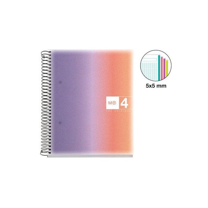 Bloc Miquelrius Aurora Notebook 4 Micro.Tapa Pp A5 120H 70Gr Cuadric.5X5 Provence