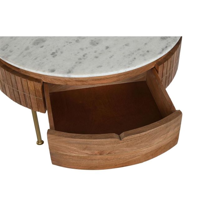 Mesa de Centro DKD Home Decor Mármol Madera de mango (85 x 85 x 45 cm) 3