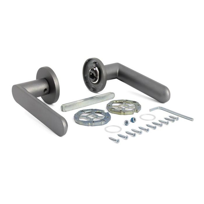 Jandel Shape 1320 Ø50 Juego de Manivelas con Roseta de Aluminio Antracita Roseta Redonda Ultra Fina 5mm 1 Jandel Shape 1320 Ø50 Juego de Manivelas con Roseta de Aluminio Antracita Roseta Redonda Ultra Fina 5mm 1