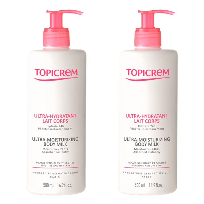 Leche Hidratante Corporal Topicrem 500 ml x 2