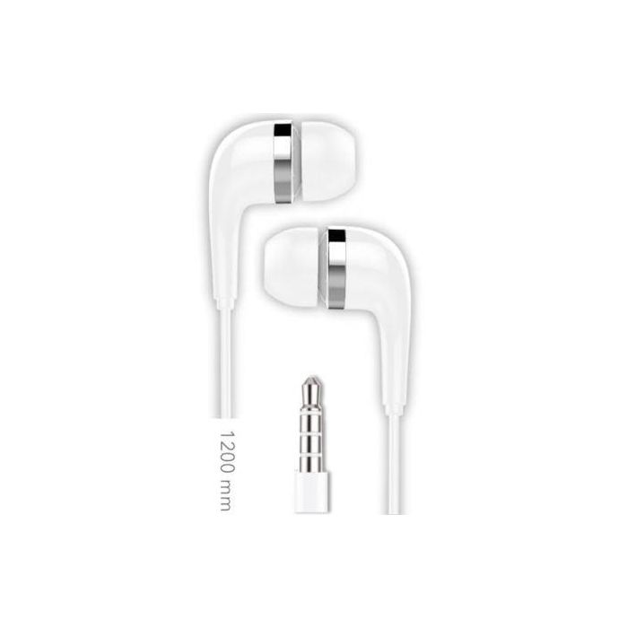 Tech One Tech Auriculares con micrófono, cable 1.2 m, frecuencia 20-20000 Hz, blanco