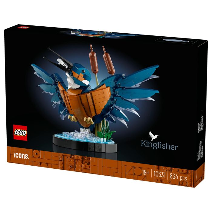 Lego 10331 Icons Kingfisher (Kungsfiskare) Fauna 2024 V29 - Set de construcción de kungsfiskare para adultos con soporte de exhibición