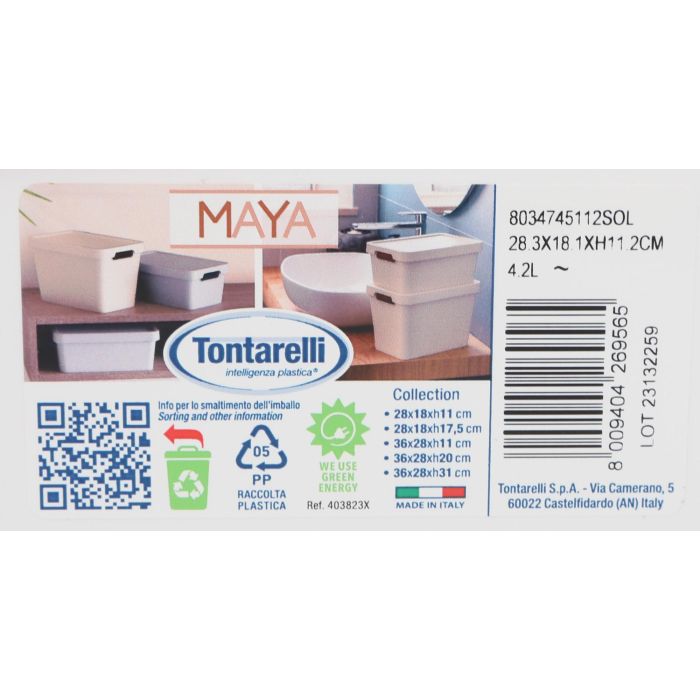Caja de Almacenaje Maya Blanca 4.2L con Tapa - Inde (12 Unidades) 2 Caja de Almacenaje Maya Blanca 4.2L con Tapa - Inde (12 Unidades) 2