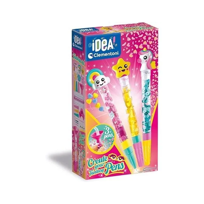 Clementoni CLE8005125188277 Mini Taller de Bolígrafos Tema Fantasía para Niños Edad 6+