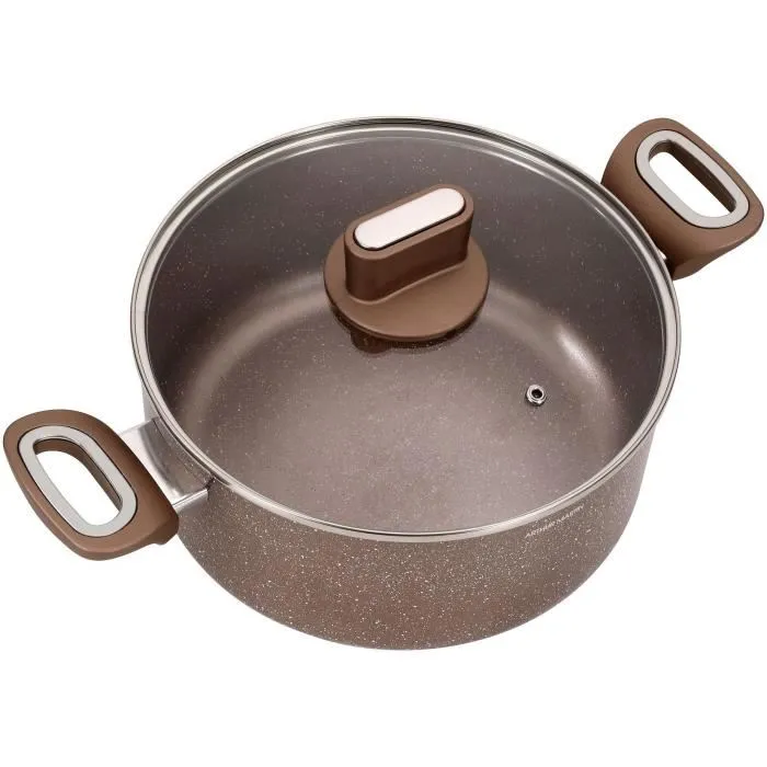 Arthur Martin AM5531 Olla de 28 cm con Tapa de Vidrio - Aluminio - Compatible con Todas las Fuentes de Calor, Incluida Inducción 5