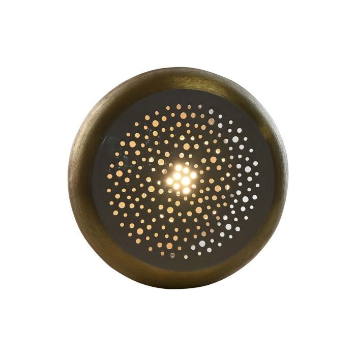 DKD Home Decor Lámpara de Sobremesa Diseño Moderno de Metal Gris y Dorado, E27 LED 4W, 36x36x37.5 cm 4 DKD Home Decor Lámpara de Sobremesa Diseño Moderno de Metal Gris y Dorado, E27 LED 4W, 36x36x37.5 cm 4