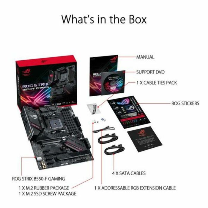 ASUS ROG STRIX B550-F GAMING Placa Base AMD B550 Socket AM4 ATX Compatible con AMD Ryzen 3/5/7/9 90MB14S0-M0EAY0 1 ASUS ROG STRIX B550-F GAMING Placa Base AMD B550 Socket AM4 ATX Compatible con AMD Ryzen 3/5/7/9 90MB14S0-M0EAY0 1