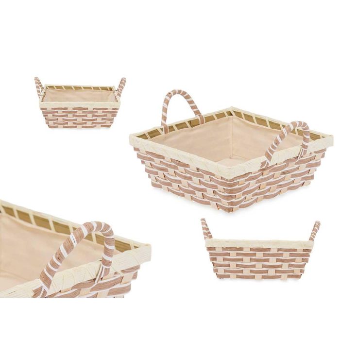Cesta cuadrada Kinvara con asas trenzadas, 25x13x21 cm, natural (24 Unidades) Cesta cuadrada Kinvara con asas trenzadas, 25x13x21 cm, natural (24 Unidades)
