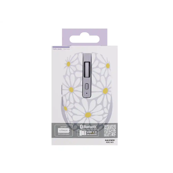 TNB FLOWER - Raton inalambrico Bluetooth recargable
