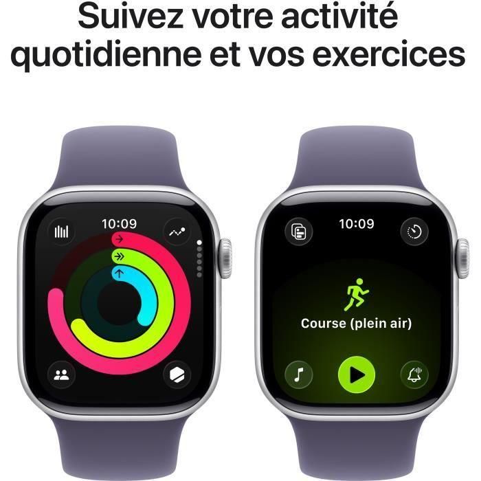 Apple Watch Series 11 GPS MEU64ZRA - Caja aluminio plateada 42 mm - Correa deportiva morado niebla S/M 3