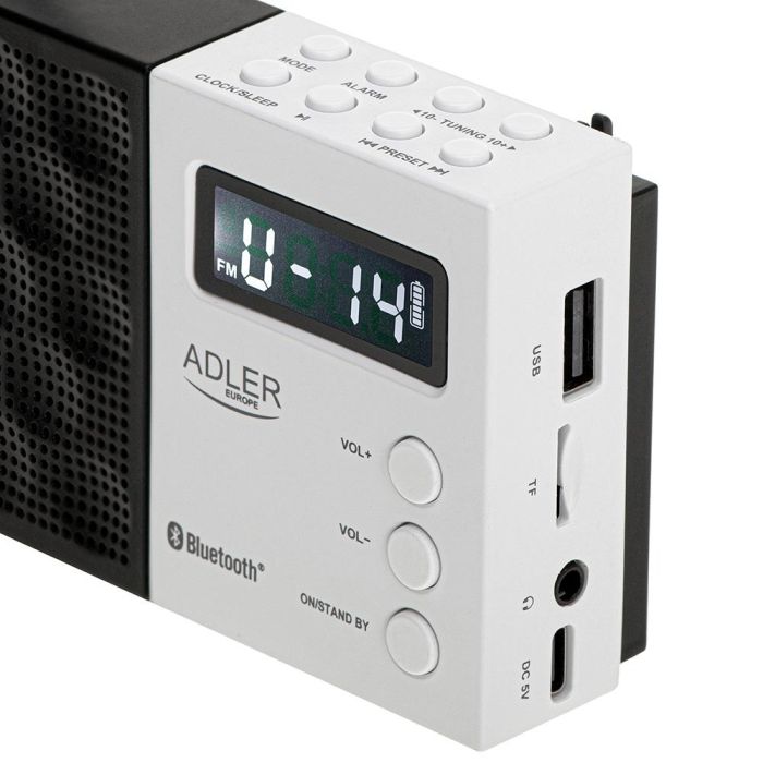 Adler Radio digital AD 1908 PLL FM Bluetooth 5.0, sintonización avanzada, 12,5 x 3 x 7 cm 2