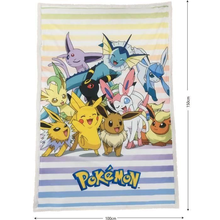 Manta Sherpa - POKEMON - Evoluciones - 100 x 150 cm 2 Manta Sherpa - POKEMON - Evoluciones - 100 x 150 cm 2