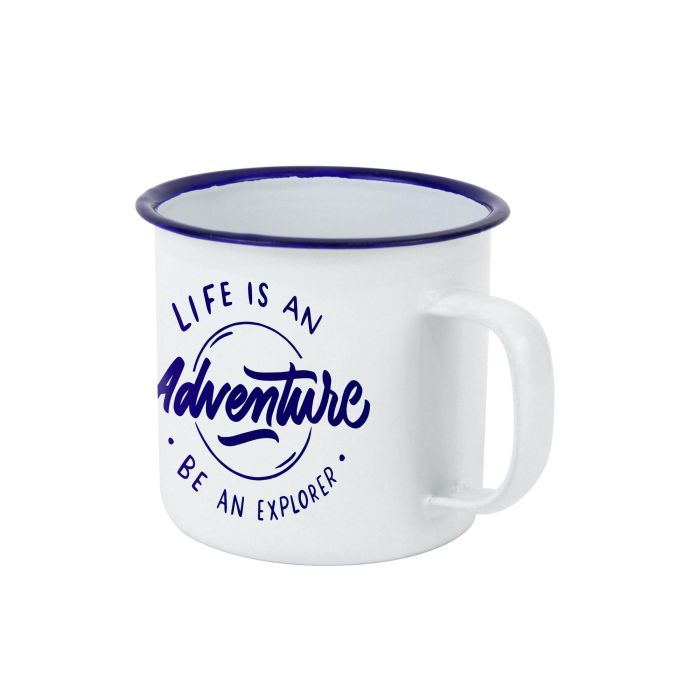Mug esmaltada blanca con frases 500 ml - Privilege (24 Unidades) 8 Mug esmaltada blanca con frases 500 ml - Privilege (24 Unidades) 8