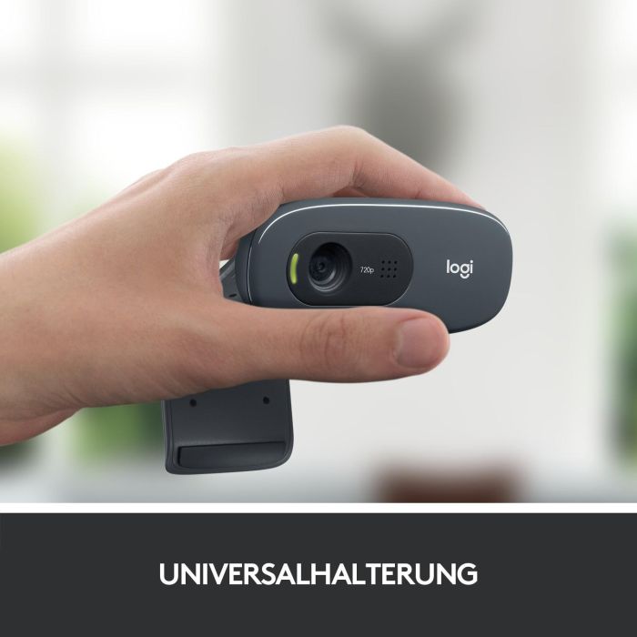 Logitech C270 Webcam HD 720p para Videollamadas y Grabación, Micrófono Reducción Ruido, Ajuste Luz Auto, Clip Universal 2