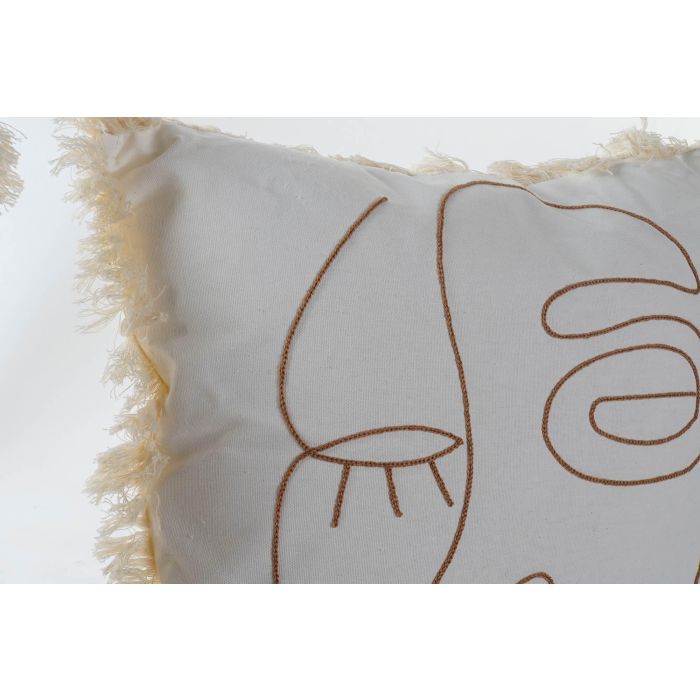 DKD Home Decor Cojin Boho Crema 10 x 45 x 45 cm (4 Unidades) 1