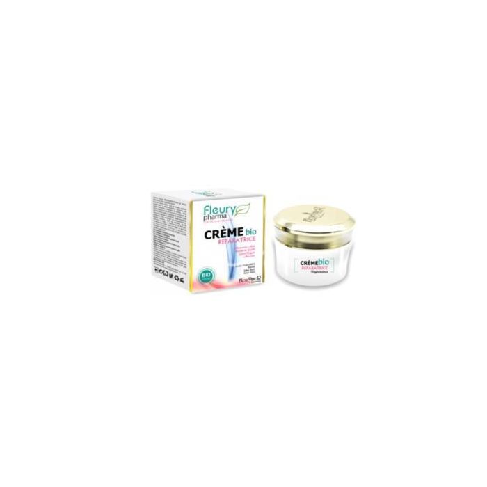 Fleurypharma Crema Reparadora Facial 50ml con Isoflavonas de Soja, Karité, Ácido Hialurónico y Aloe Vera – Antioxidante