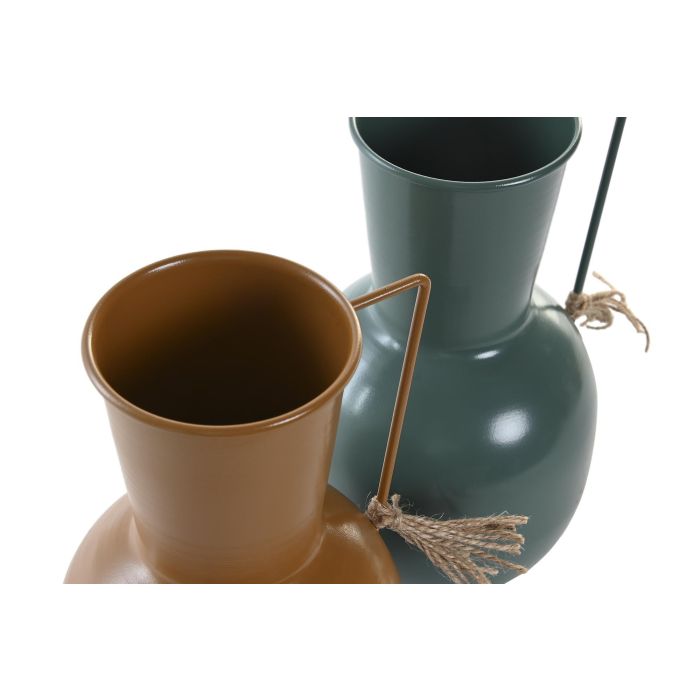 DKD Home Decor Jarrón Boho Mostaza Verde 13 x 24 x 14.5 cm (2 Unidades) 2