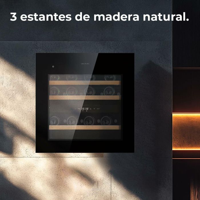 Cecotec Vinoteca integrable 36 botellas Duo 36000 Touch doble zona negro cristal LED 12
