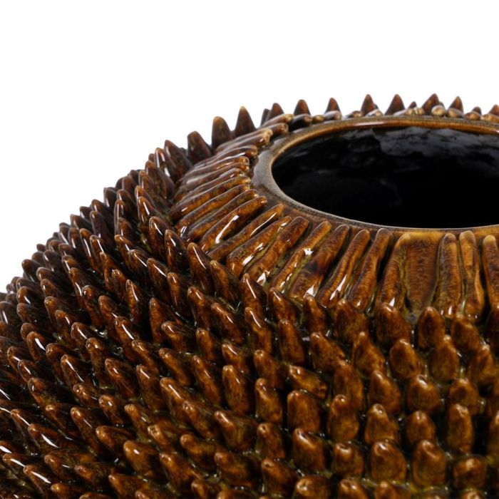 Jarrón Mostaza Cerámica Decoración 39,50 X 39,50 X 60 cm