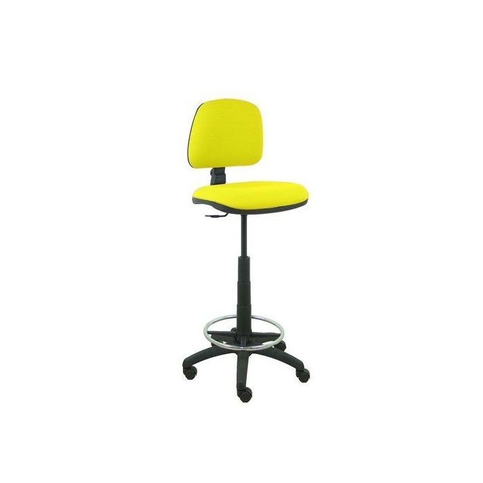 Taburete Piqueras Y Crespo Isso Ergomico Mecanismo De Contacto Permanente Regulable En Altura Y Aro Reposapies Asiento Y Respaldo Tapizados Bali Amarillo
