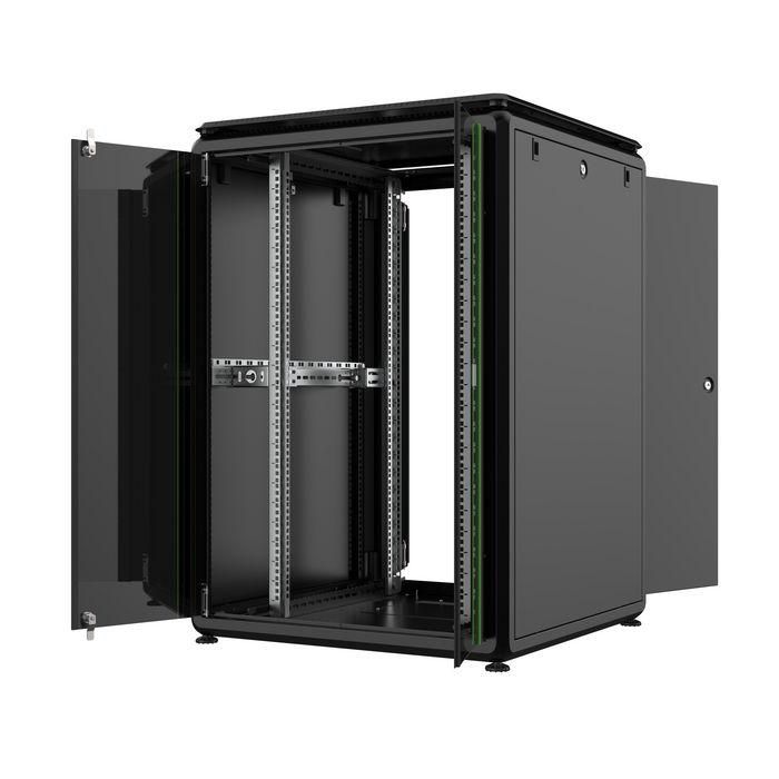 Lanview 19" 22U Rack Cabinet para Servidor y Cableado 800x800mm con Puerta de Cristal y Trasera Metálica 1