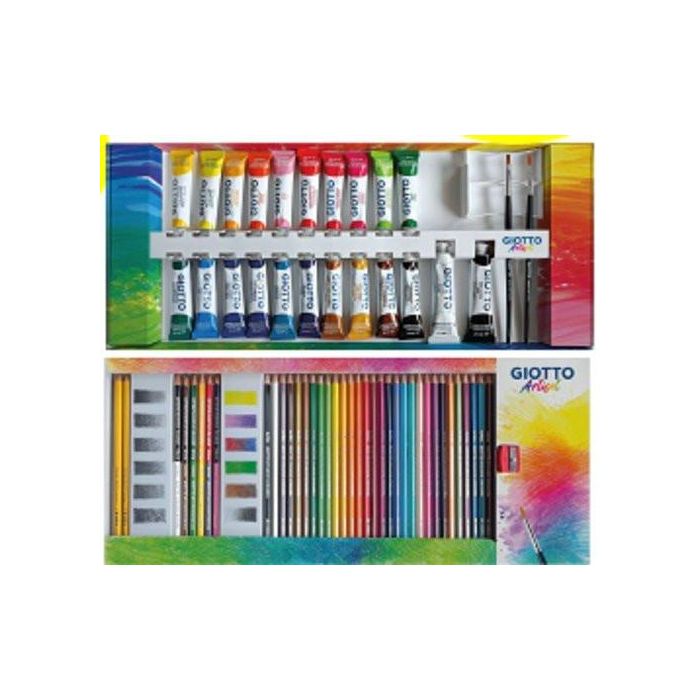 Giotto ArtiSet Set de Introducción a Técnicas Húmedas de Pintura y Dibujo con Lápices y Pinceles 2 Giotto ArtiSet Set de Introducción a Técnicas Húmedas de Pintura y Dibujo con Lápices y Pinceles 2