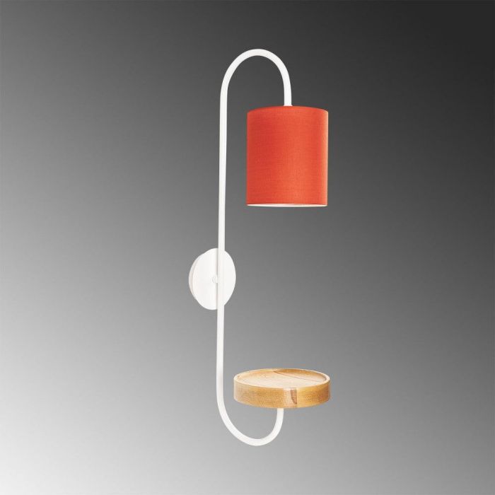 Servis OPV-892OPV1208 Aplique de Pared "Sanming" con Soporte, Blanco/Madera/Rojo, 1xE27, Sin Bombilla 3 Servis OPV-892OPV1208 Aplique de Pared "Sanming" con Soporte, Blanco/Madera/Rojo, 1xE27, Sin Bombilla 3