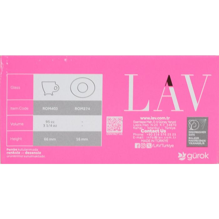 Lav Set 6 Tazas 95 cc C/Plato Espres Roma (6 Cajas)