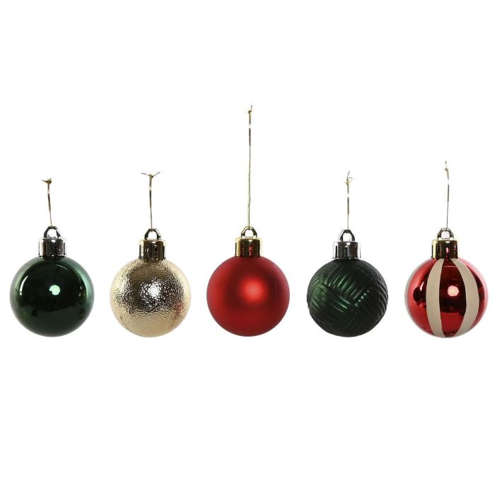 Bola Decoracion Navidad Tradicional DKD Home Decor Verde Rojo 4 x 26 x 27 cm Set de 20