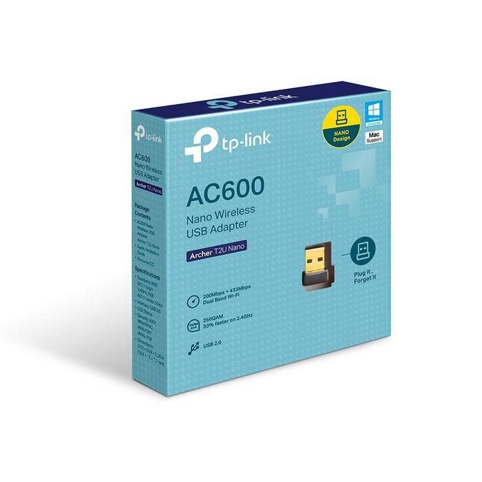 TP-Link Archer T2U Nano AC600 Adaptador WiFi USB Nano Doble Banda 5GHz/2.4GHz Alta Velocidad 200/433 Mbps 3 TP-Link Archer T2U Nano AC600 Adaptador WiFi USB Nano Doble Banda 5GHz/2.4GHz Alta Velocidad 200/433 Mbps 3