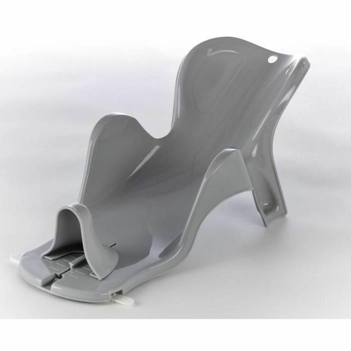 Thermobaby Asiento de Baño Ergonómico Daphne para Bebé con Sujeción Perfecta, Entrepierna Ajustable y Ventosas, Gris Charme