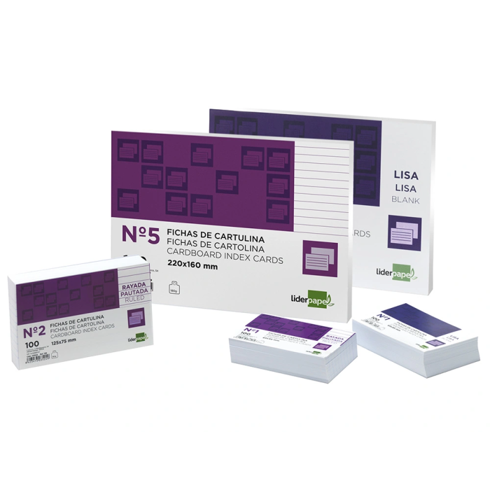 Liderpapel Ficha Lisa Nº5 160x220mm 180gr Paquete de 100 Unidades 1