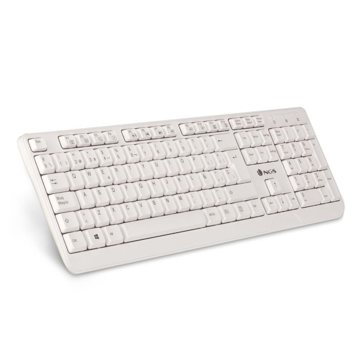 NGS Teclado Con Cable Spike USB con Teclas Multimedia y Plug & Play, Diseño Resistente a Salpicaduras 1