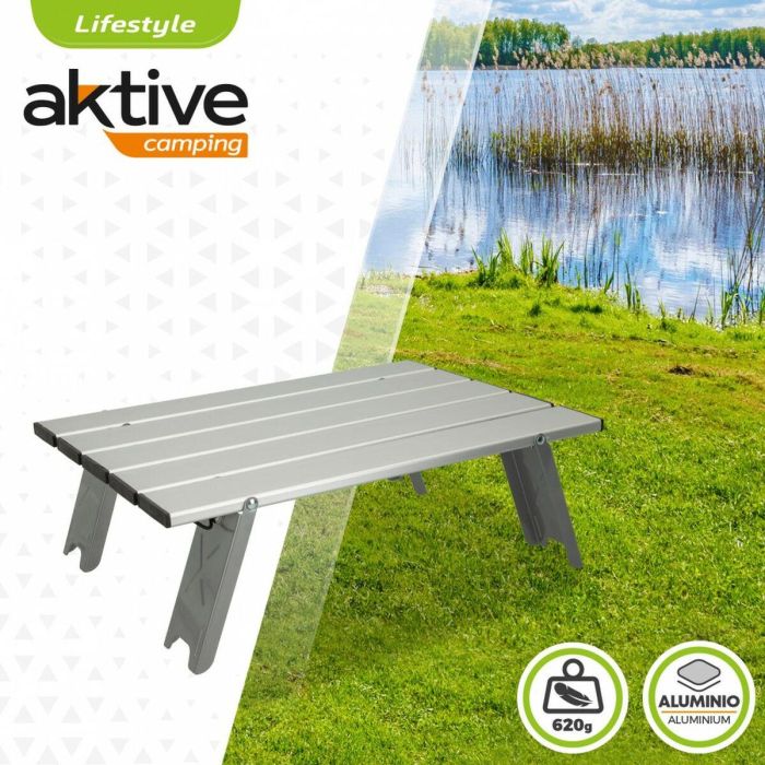 Mesa Plegable Aktive Plateado Aluminio 40 x 13 x 28,5 cm (4 Unidades) 3