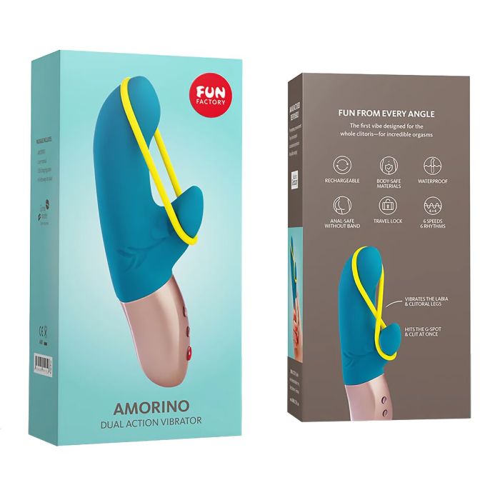 Vibrador Doble Estimulación Fun Factory Amorino Azul 1