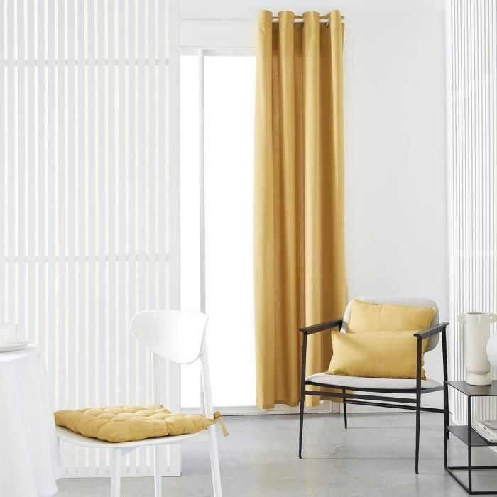 Cortina con ojales TODAY - 140x240cm - 100% Algodón - Ocre 1