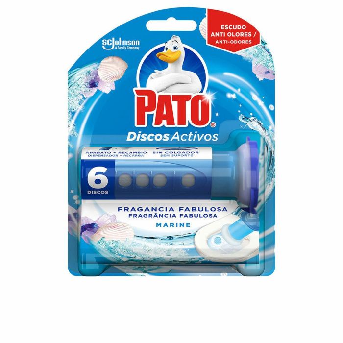 Pato WC Discos Activos Aparato + 6 Recambios 7 Unidades Frescor Marino Limpiador Baño 4 en 1 Anti-Cal Manchas Sin Colgador Pato WC Discos Activos Aparato + 6 Recambios 7 Unidades Frescor Marino Limpiador Baño 4 en 1 Anti-Cal Manchas Sin Colgador