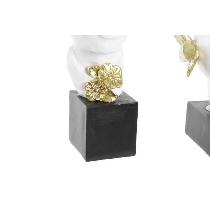 DKD Home Decor Figura Decorativa de Resina Glamour con Cara Blanco y Dorado, Set de 2 Unidades de 11x32x14 cm, Diseños Surtidos 2 DKD Home Decor Figura Decorativa de Resina Glamour con Cara Blanco y Dorado, Set de 2 Unidades de 11x32x14 cm, Diseños Surtidos 2