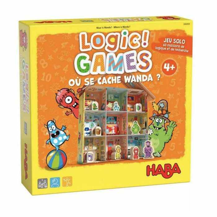 HABA HAB4010168262550 ¡Lógica! ¿Dónde se esconde Wanda? Juego de mesa de lógica para niños a partir de 4 años