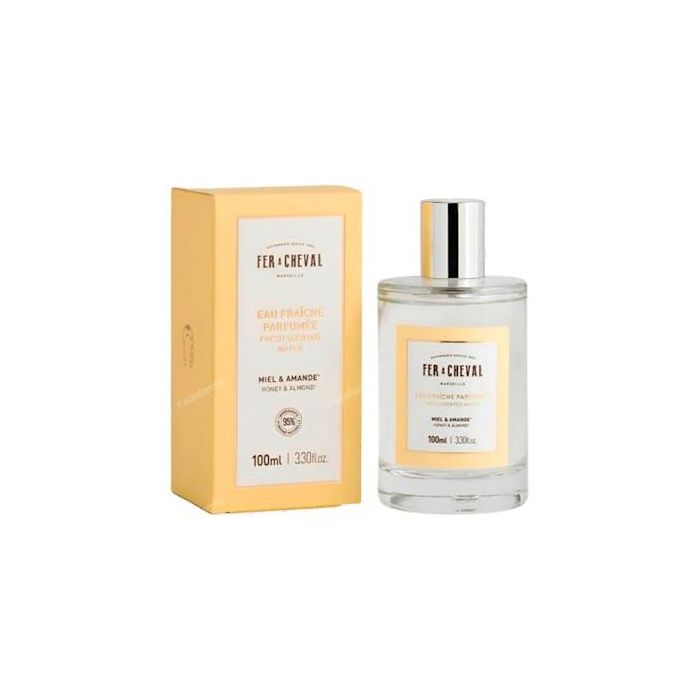 FER A CHEVAL Agua Fresca Fragancia Miel y Almendras, Perfume Natural 95% Ingredientes Origen Natural, Formato Vidrio Zero Waste