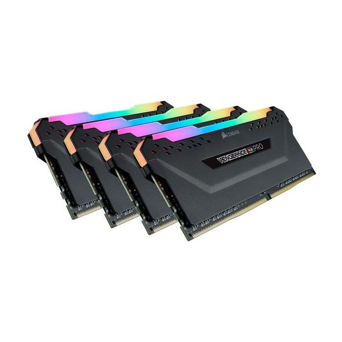 Corsair CMW64GX4M4D3600C18 Vengeance RGB PRO 64 GB (4x 16 GB) DDR4 3600 MHz DIMM Quad-Kit INTEL XMP 0 Corsair CMW64GX4M4D3600C18 Vengeance RGB PRO 64 GB (4x 16 GB) DDR4 3600 MHz DIMM Quad-Kit INTEL XMP 0