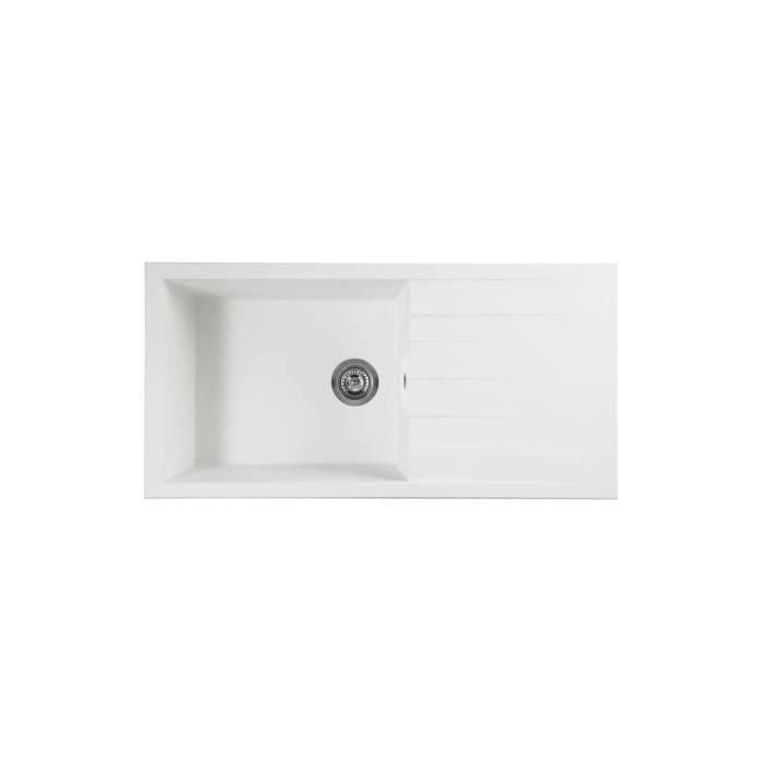 Fregadero incorporado STRADOUR CUBE, en SMC WHITE UNI - 17, 1 recipiente, tamaño 100 * 50 cm, desecho manual 1 Fregadero incorporado STRADOUR CUBE, en SMC WHITE UNI - 17, 1 recipiente, tamaño 100 * 50 cm, desecho manual 1