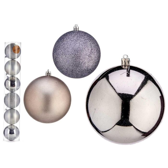 Set 6 Bolas Navidad Plata 10 cm - Krist+ (16 Unidades) Set 6 Bolas Navidad Plata 10 cm - Krist+ (16 Unidades)